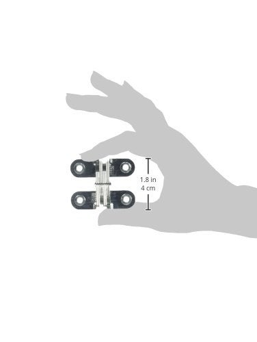 SOSS Mortise Mount Invisible Hinges with 4 Holes, Zinc, Satin Chrome Finish, 1-3/4"" Leaf Height, 1/2"" Leaf Width, 23/32"" Leaf Thickness, #6 x 1"" Screw Size (1 Pair) - Image 2